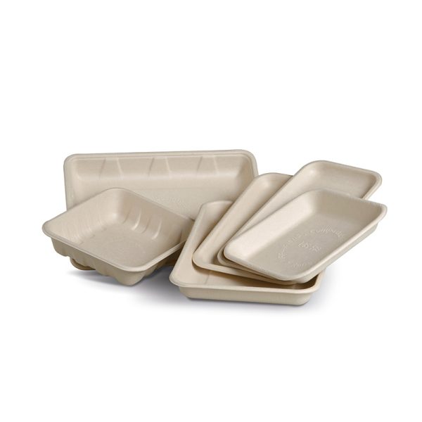 Natural Sugarcane Produce Tray 153x153x24mm
