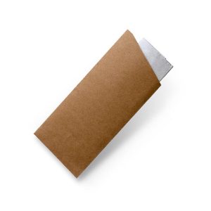 Kraft Cutlery Pouch With White Napkin