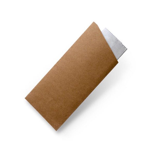 Kraft Cutlery Pouch With White Napkin