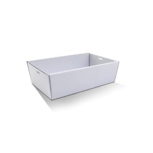 White Corrugated Catering Tray Medium (360x255x80mm)