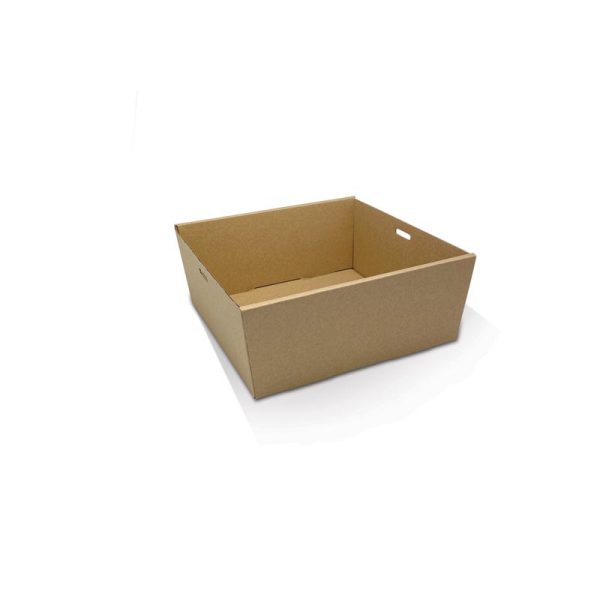 Kraft Corrugated Square Catering Tray Small (180x180x80mm)