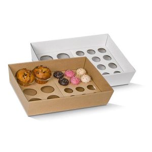 Kraft 6-Hole Cupcake Insert to Fit Small Catering Tray (252x144x20mm)
