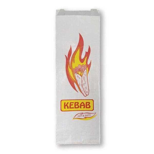 White Printed Foil Kebab Bag (305x102x40mm)