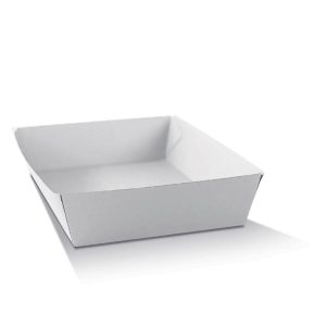 White Corrugated Catering Tray XL (252x179x58mm)