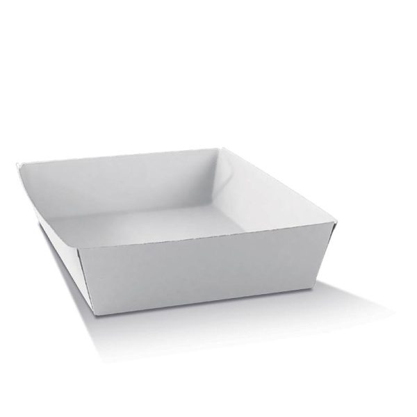 White Corrugated Catering Tray XL (252x179x58mm)