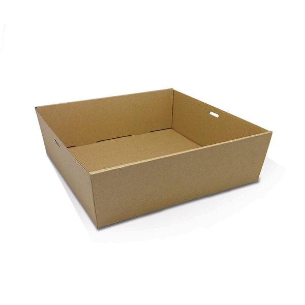 Brown Corrugated Square Catering Tray Medium (250x250x80mm)