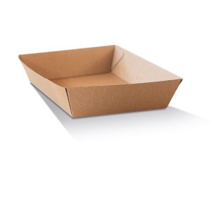 Kraft Corrugated Square Open Tray 178x178x45mm