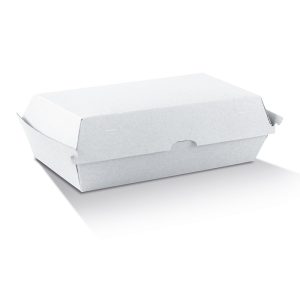 White Corrugated Snack Box Large (205x106x76mm)