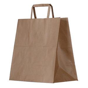 Kraft Flat Paper Handle Bag Small (275x275x150mm)