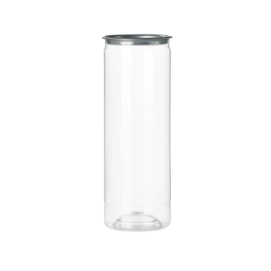 330ml Slimline PET Clear Can with FREE lids